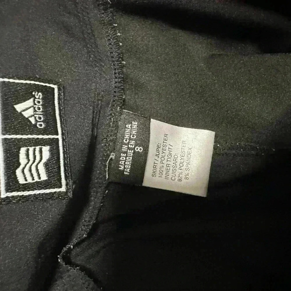 Adidas Climacool Tennis Golf Skirt Black Iconic Classic White Stripes Size 8 - Picture 2 of 5